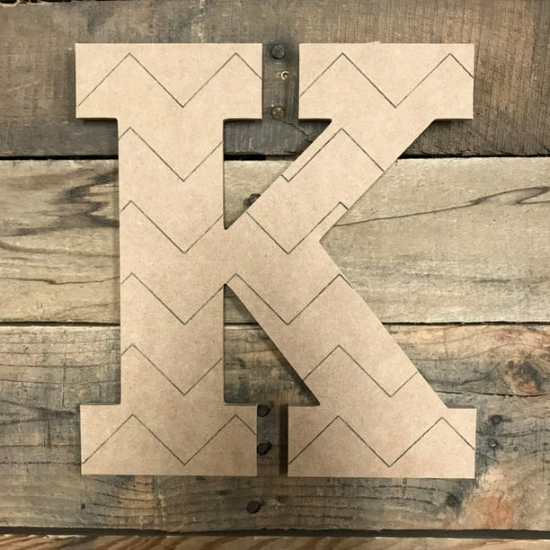 30 Rockwell Letter K Chevron Paint By Line Craft Wooden Unfinished Wood Letter Walmart Com Walmart Com