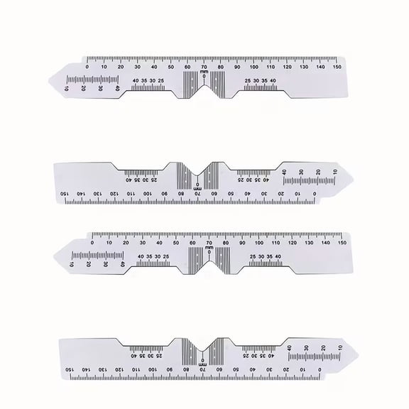 4pcs Abrasion Resistant PD Ruler Eyeglasses , White