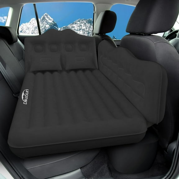 Car Air Mattress Inflatable Back Seat Camping Bed for SUV Sedan Truck Trunk Sleeping Pad Mat with Electric Air Pump, Black