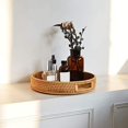 thumbnail image 2 of Round Rattan Serving Tray Decorative Woven Ottoman Trays With Handles For Coffee Table Natural(small), 2 of 5