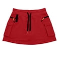 thumbnail image 6 of vigerkar Women's 18" Hiking Cargo Skort Athletic Skirt High Waist Quick Dry Golf Skort with Zipper Pockets, Dressy Casual Sporty Summer Outfits for Travel (Red, XXL), 6 of 9