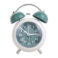 thumbnail image 2 of Alarm Clock, Metal 4 Inch Desk Table Analog Clock Silent with Night Light for Dormitory Home Office Travel Decor Alarm Clock, 2 of 8