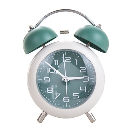 Retro Mechanical Bell Alarm Clock – Silent Non-Ticking Quartz Movement with Soft Night Light, Heavy Sleepers, Durable Metal Frame, Easy to Operate