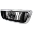 thumbnail image 2 of Grille Assembly Compatible With 2004-2005 Ford Ranger Extended Cab Pickup Standard Chrome Shell with Painted Silver Insert, 2 of 3