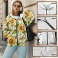 thumbnail image 6 of COEQINE Oversized Sweatshirts Women's Fashion Hoodie Sunflowers and Yellow Butterfly Print Full Zipper Long Sleeve Hooded Jacket for Women with Pockets Fall Casual Wear, 2XL, 6 of 7