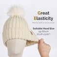 thumbnail image 4 of Gorro de punto de invierno FURTALK para mujer con pompón de piel sintética, 4 of 6