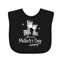 Inktastic Cute Giraffes Happy First Mother's Day Boys or Girls Baby Bib