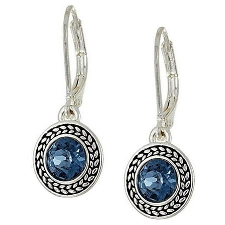 Napier Denim Blue Drop Earrings One Size Denim blue/silver tone