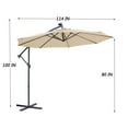 thumbnail image 7 of Patio Umbrella with Led Lights, 10FT Solar LED Offset Outdoor Umbrella, Hanging Cantilever Market Patio Umbrella with Crank, Cross Base, Backyard Offset Umbrella for Garden Pool Deck, 32LED, 7 of 7