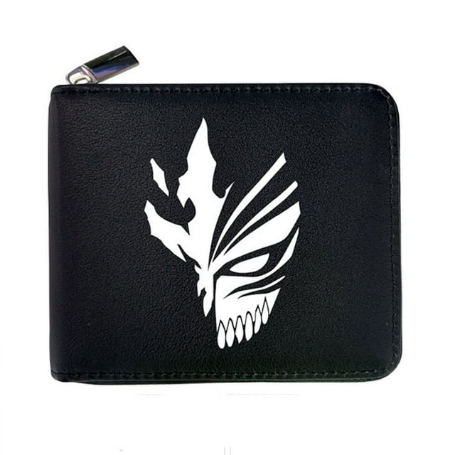 Monedero de piel con doble pliegue, modelo Kurosaki Ichigo Bleach Anime