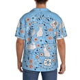 thumbnail image 3 of Kdxio Men'S Hawaiian Shirt For Men Short Sleeve Shirt Floral With Rabbits Summer Casual Holiday Beach Button Down T-Shirts, 3 of 5
