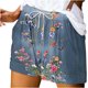 thumbnail image 1 of Mujeres Pantalones Cortos con Bolsillos Impresos Detalle Vendaje, Casual Y Suelto Ajuste Pantalones Cortos de las Mujeres para el Verano, 1 of 5