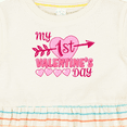 thumbnail image 4 of Inktastic My First Valentine's Day with Pink Heart and Arrow Girls Baby Dress, 4 of 5