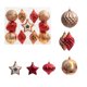 thumbnail image 2 of Juego de bolas navideñas coloridas pintadas a mano | 12 adornos colgantes de plástico para árboles de Navidad y fiestas, 2 of 5