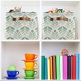 thumbnail image 7 of GZHJMY Leaf Print Storage Bins Foldable Canvas Fabric Storage Basket with Handles for Organizing, Large Storage Baskets for Shelves Closet Collapsible Organizer, 7 of 7