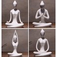 thumbnail image 2 of Juego de figuras de yoga de cerámica, estatua de postura de yoga y meditación, 4 piezas, decoración (juego blanco), 2 of 5