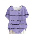 thumbnail image 2 of Womens Short Sleeve T Shirts Womens Tops Trendy Spring Striped Blouse for Women 2025 Oversized Tops New & Trending, 2 of 4