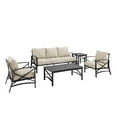thumbnail image 2 of Crosley Furniture Kaplan Oil Rubbed Bronze 5 Piece Outdoor Sofa Set with Oatmeal Cushions, 2 of 13