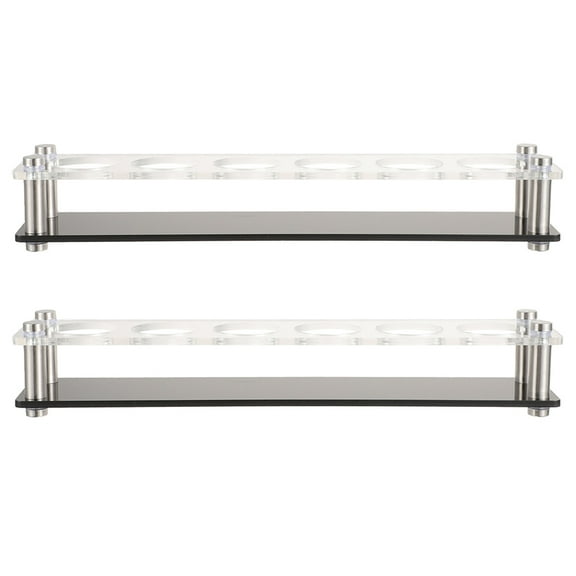 YUNLIGHTS 2Pcs Black Acrylic Shot Glass Serving Tray Holder for Glass Storage and Bar Display Rack
