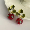 thumbnail image 6 of YIEMEEN Stylish Strawberry Earrings 3D Simulated Fruit Ear Rings Jewelry Accessories, 6 of 10