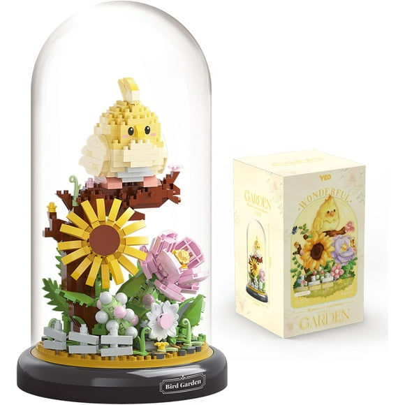 TRAHOO-Parrot Flower Bouquet Building Set Plants Friend Set Adults Bonsai Tree Animal Building Blocks Set Party Favors for Kids Valentine's Birthday Gift for Girlfriend Boys Girls Age 6-12+(Parrot)