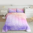 thumbnail image 3 of Feelyou Dreamy Constellation Child Queen Comforter Set, Star Starry Sky Bedding Sets, Purple Galaxy Reversible Bedding Comforter Set, Breathable Home Decor,3 Pieces, 3 of 8