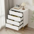 thumbnail image 2 of Ourlova Commode Organisatrice en Tissu à 4 Tiroirs – Petits Tiroirs de Rangement pour Chambre, Garde-Robe et Salon, Rangement Compact pour Vêtements, Table de Nuit Étroite Moderne, 2 of 7