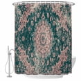 thumbnail image 2 of Turquoise Boho Waterproof Fabric Shower Curtain,Vintage Modern Geometric Abstract Waterproof Fabric Shower Curtain for Bathroom Curtains Bathtubs Hotel Shower Curtains with 12 Hooks Stall 48x72in, 2 of 8