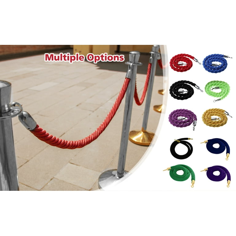 Velvet Stanchion Ropes, Stanchion Queue Line Barrier Rope Velvet Rope, Crowd Control Rope Barrier with Mirror Polished Hooks - , 59.0 inch, Men's