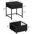 thumbnail image 2 of Mini Fridge Stand with Storage, Mini Fridge Cabinet with Fabric Drawer, Beverage Refrigerator Table, with Mobile Basket Cart, for Dorm, Apartment, Home, Bedroom, Black TBZ55BB, 2 of 18