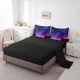 thumbnail image 5 of jejeloiu Outer Space Nebula 7pcs Bedding Comforter Set,Pink Blue Ombre Queen Bedding Sets For Girls Reversible, 5 of 8