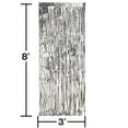 thumbnail image 4 of Silver Metallic Foil Door Curtain Hanging Decoration, 8' x 3', by Way to Celebrate, 4 of 5