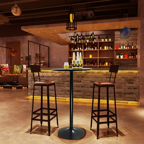 KKTONER Black Round Bar Table 24 in Top for Cocktail Bar Pub Dining Bistro  (41.5 in H) - Walmart.com