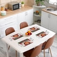 thumbnail image 3 of Christmas Theme Placemats Set of 4 12x18 Fireplace Poinsettia Table Mats Red Bow Floral Place Mat Happy New Year Table Decor for Party Kitchen Dining, 3 of 4