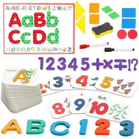 Magnetic Letters and Numbers Bundle with Flash Cards Set for Toddlers ...