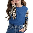 thumbnail image 5 of Tao Tao Kids Girls Casual Long Sleeve T Shirts Kids Loose Soft Striped Color Block Tunic Tops, Tees Blouses Children's Pullover Base Shirt Blue 4 Years, 5 of 7
