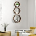 thumbnail image 7 of Hexagon Floating Shelves Set of 6 Honeycomb Shelves for Wall, Brown, 7 of 7