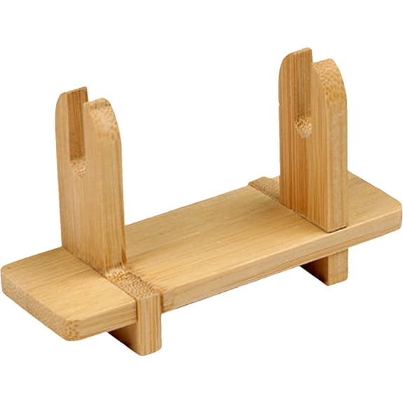 RENACLIPY Khaki Wooden Fan Stand for Decor - Traditional Chinese Design