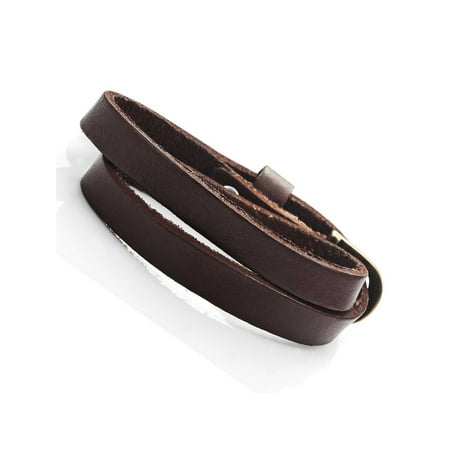 Double Wrap Around Bracelet - Stunning Dark Brown Leather Wrap Around Bracelet for Him and Her, Unisex (Resizable)
