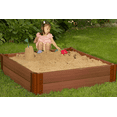 thumbnail image 4 of Frame It All Tool-Free Classic Sienna 4ft. x 4ft. x 11in. Composite Square Sandbox Kit with Collapsible cover - 1" profile, 4 of 14