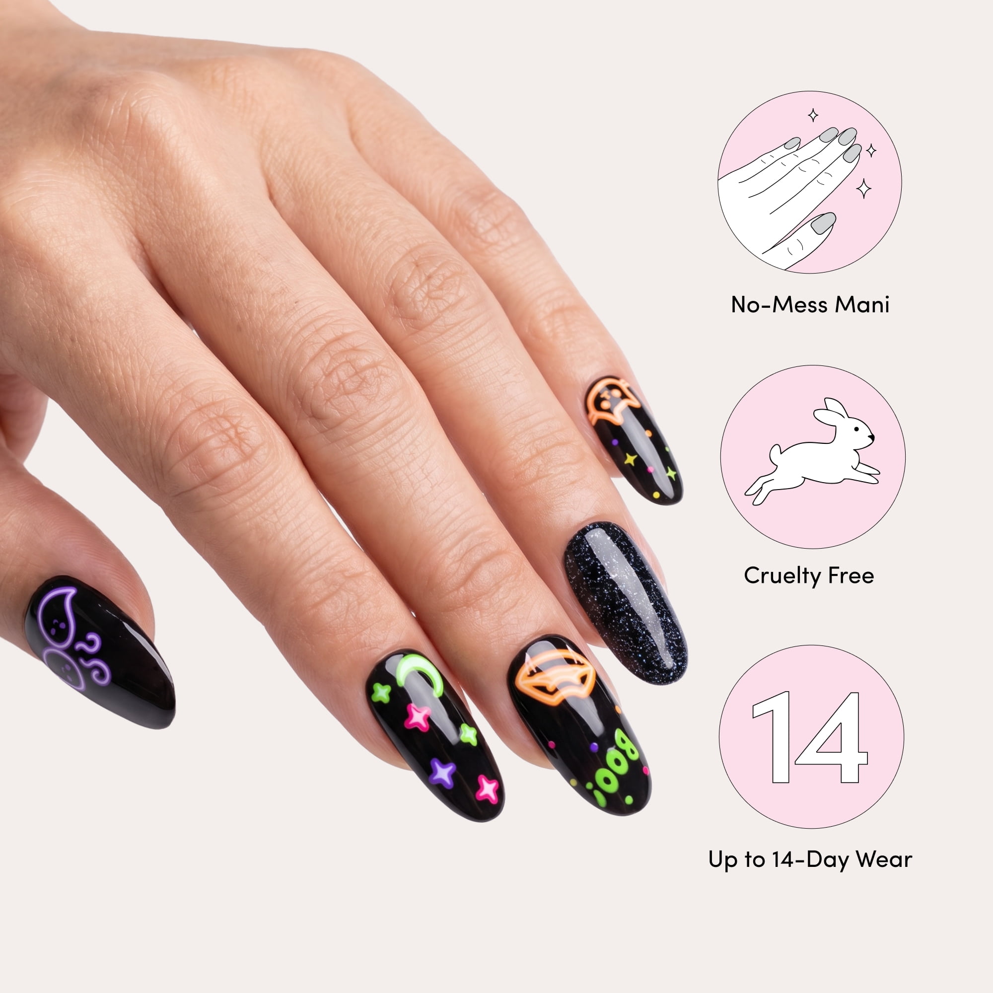 Dashing Diva Gloss Gel Nail Strips, Glow Party, 32 Count