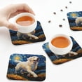 thumbnail image 7 of Pofeuu Vintage Starry Sky Labrador Print Leather Coasters Set of 6, Round Cups Mugs Mat Pad for Home Kitchen Heat Resistant Drink Coasters,Square, 7 of 7