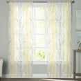 thumbnail image 2 of Yellow Gray Sheer Curtains 84 Inches Long 2 Panels Set, Window Sheer Curtains for Living Room/Bedroom, Pastoral Botanical Branch Aesthetics Light Filtering Rod Pocket Curtain 52'' x 84'' x 2, 2 of 7