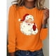 thumbnail image 1 of Camiseta con estampado navideño para mujer, Top holgado y cómodo de manga larga, estilo informal, primavera y otoño, novedad, 1 of 5