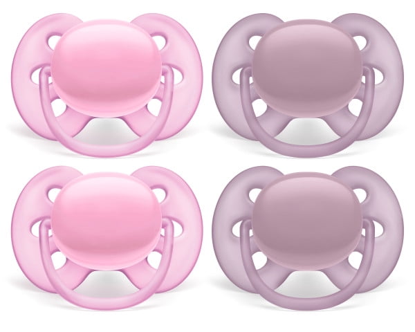 Philips Avent Ultra Soft Pacifier, 6-18 months, Pink, 4 pack, SCF211/41