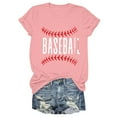 thumbnail image 5 of TODOZO Hot Sale!! Baseball Shirt for Women Baseball Mom Shirt Baseball Letter Graphic Tee Game Day Short Sleeve Tops American Flag Shirts for Women Pink M, 5 of 6
