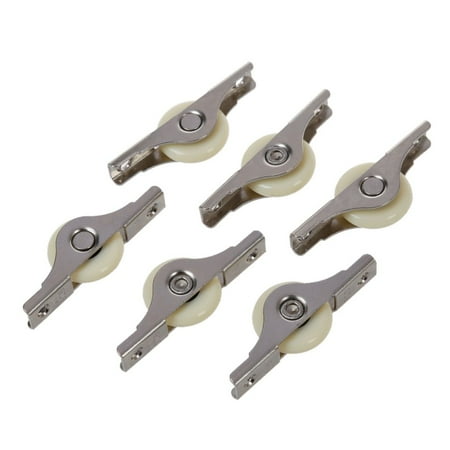 

6PCS White Doors Window Single Nylon Sliding Roller 62mm Length