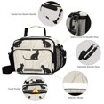 thumbnail image 4 of Black Cats Lines Lunch Bag Cooler Bag Cooling Tote Portable Shoulder Strap Interior Pockets for Picnic Travel, 4 of 7