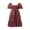 Red, variant on Women Christmas Plaid Maxi Dress Puff Sleeve Square Neck Smocked Dresses Belted Ruffled Gingham A Line Long Party Dress Streetwear
