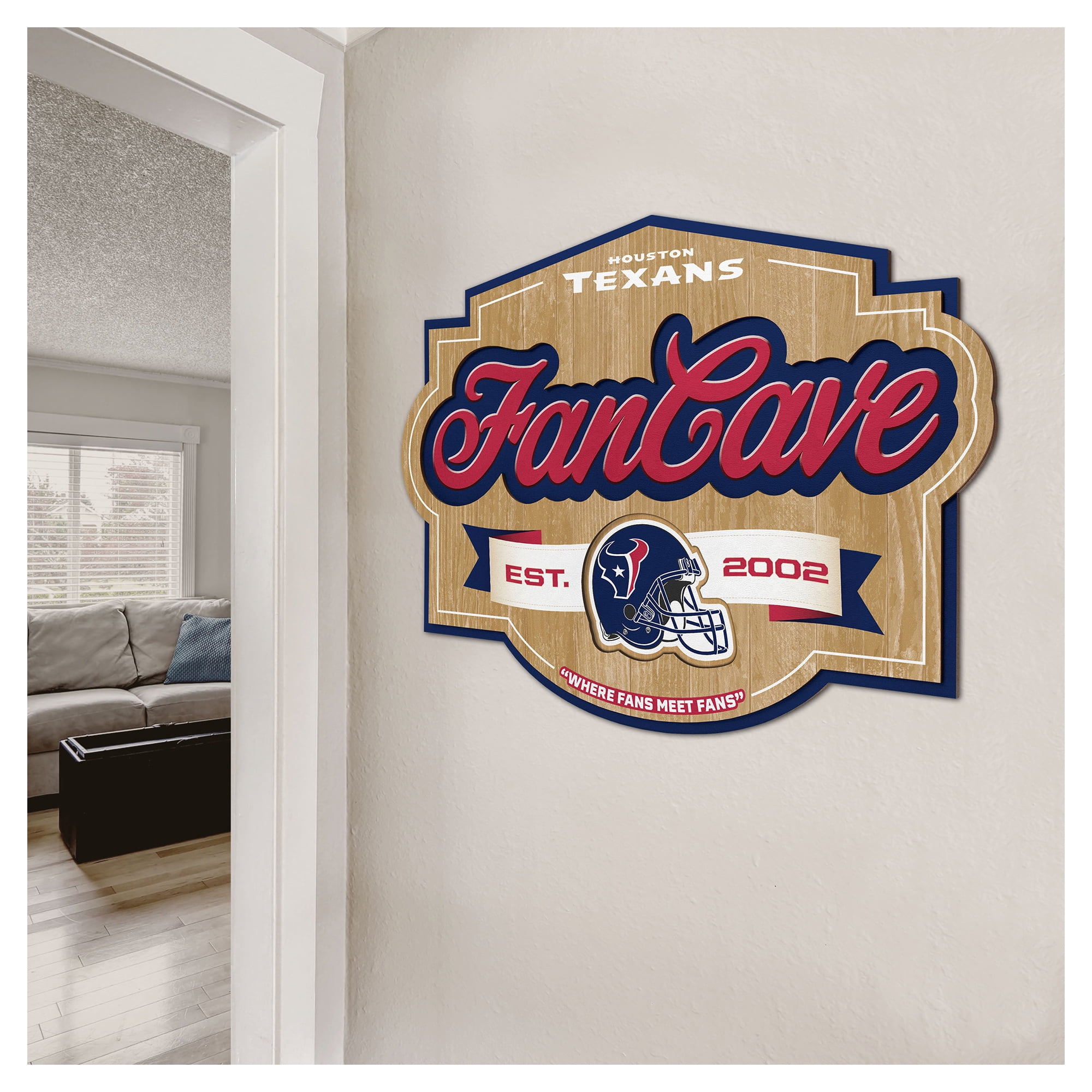 IDNA Houston Texans 12.5" x 17" Fan Cave Sign